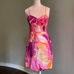 H&M Pink and Orange Floral Mini Dress